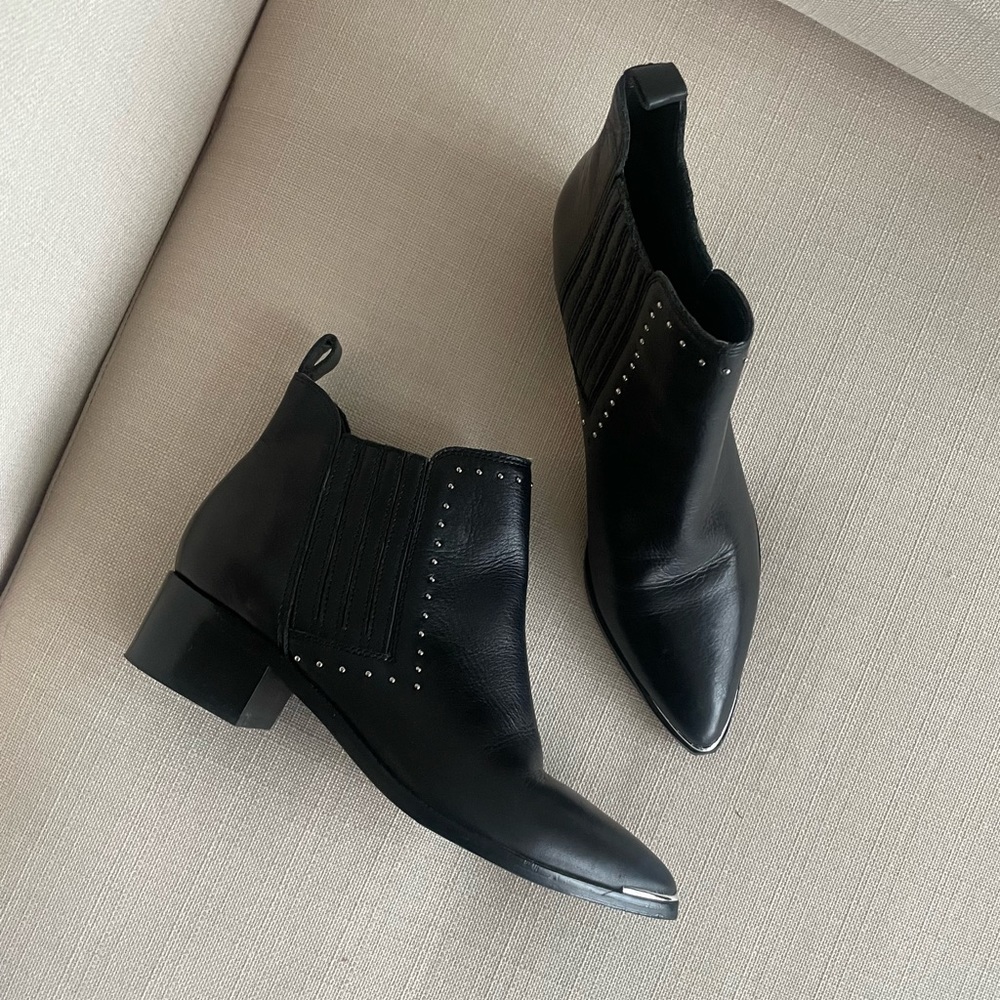 Black Moto Leather Ankle Boots